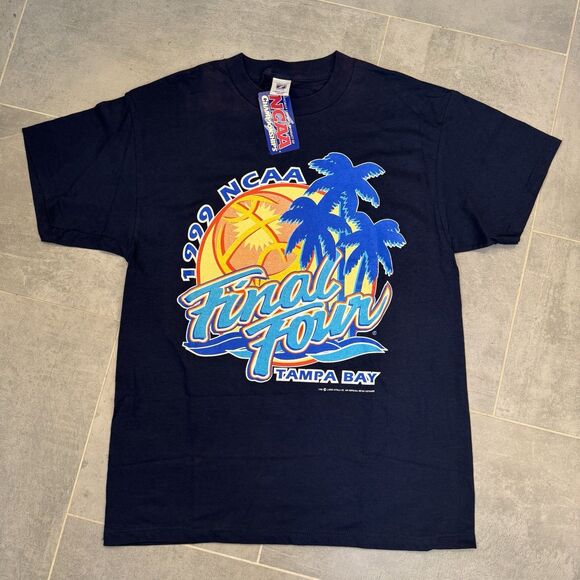 Vintage 1999 NCAA Final Four Tampa Bay T-Shirt Logo 7 Navy Blue Sz -Large NWT - Picture 1 of 12